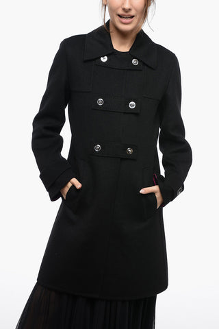Wool Double-breasted Coat with MEDUSA Buttons