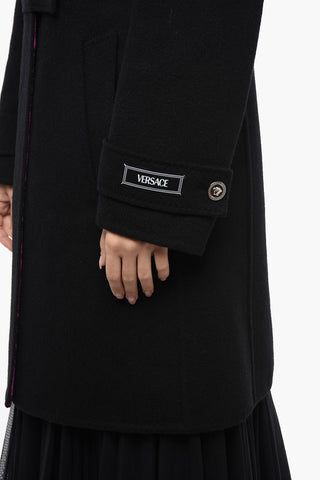Wool Double-breasted Coat with MEDUSA Buttons
