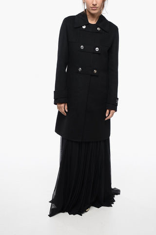 Wool Double-breasted Coat with MEDUSA Buttons
