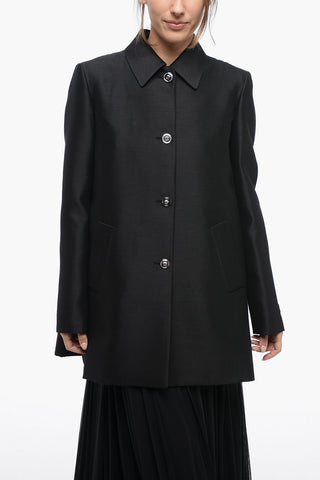 Wool-blended Coat with MEDUSA Buttons