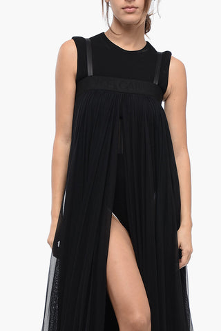 Top Extralungo in Chiffon con Spacco Frontale