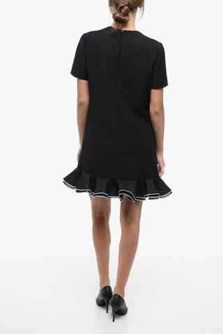 Tee Dress in Misto Seta con Fondo Ruffle