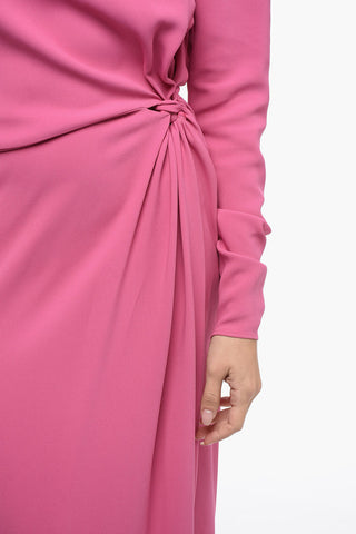 Vestito Bare Back a Maniche Lunghe con Spacco Laterale