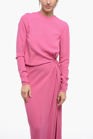Vestito Bare Back a Maniche Lunghe con Spacco Laterale