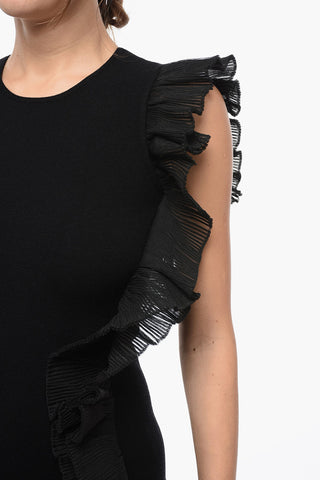 EMPORIO Vestito in Maglia Stretchy con Dettaglio Ruches