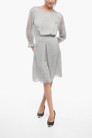 EMPORIO Chiffon Silk Dress with Pleated Detail