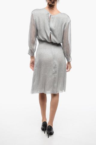 EMPORIO Chiffon Silk Dress with Pleated Detail