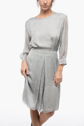 EMPORIO Chiffon Silk Dress with Pleated Detail
