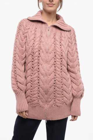 Cable Knit Pure Cashmere with Full Zip
