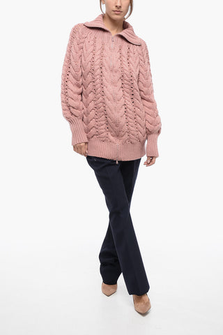 Cable Knit Pure Cashmere with Full Zip
