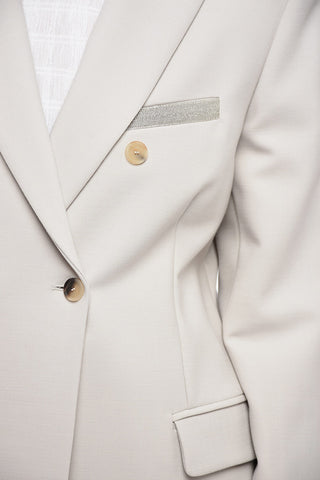 Double-Brested Blazer with shimmer Breast Pocket