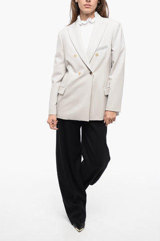 Double-Brested Blazer with shimmer Breast Pocket