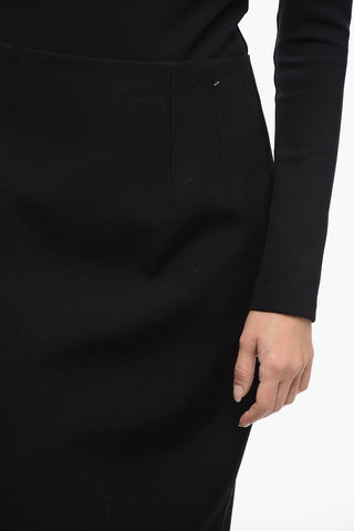 Grain de Poudre Pencil Skirt with Rear Zip