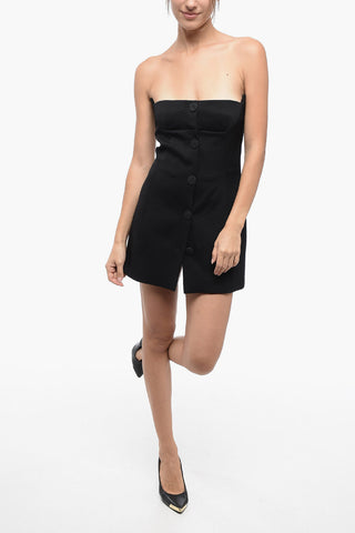 Front Buttoned Wool Blend Sheath Dress