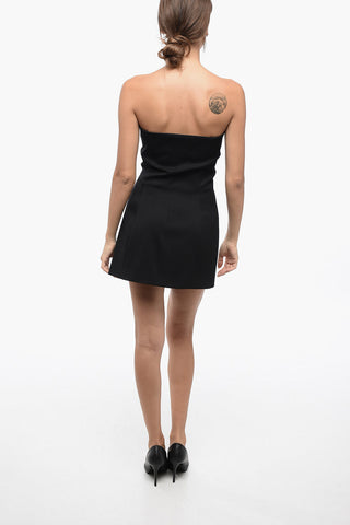 Front Buttoned Wool Blend Sheath Dress