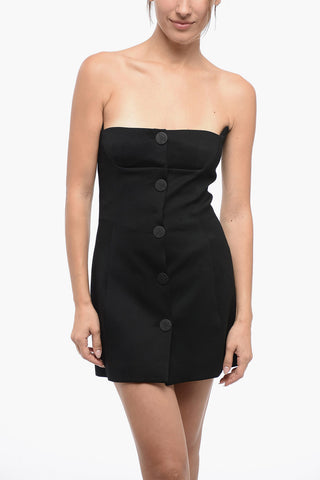 Front Buttoned Wool Blend Sheath Dress