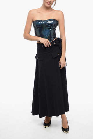 Corset Designed Sequined Tube Top