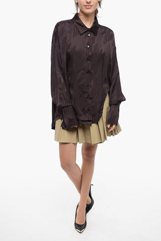 Camicia In Satin Cut-Out con Logo All-Over