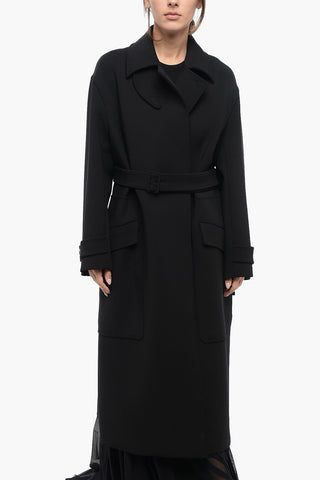 ATELIER Cappotto Doppiopetto in Misto Lana con Cintura