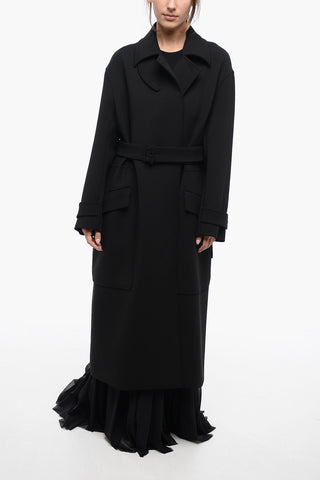 ATELIER Cappotto Doppiopetto in Misto Lana con Cintura