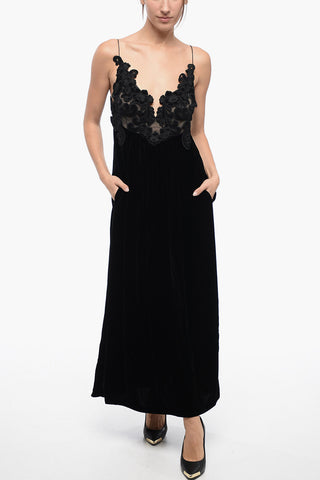 Velvet Dress with Embroidered Bodice