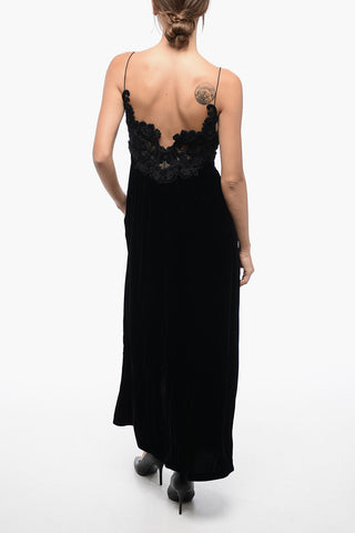 Velvet Dress with Embroidered Bodice