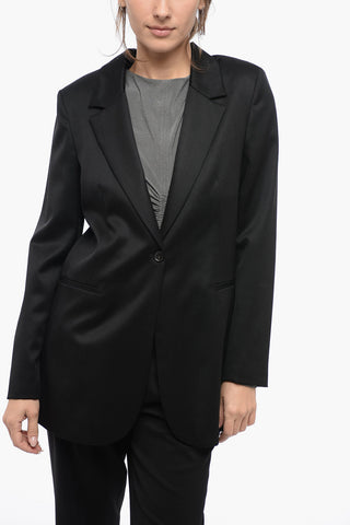 Wool Tweed Blazer with Fitted-Fit