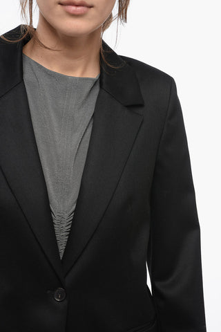 Wool Tweed Blazer with Fitted-Fit