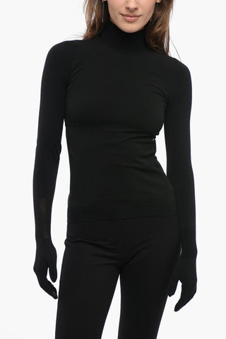 Maglia a Collo Alto con Guanti Touchscreen