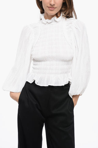 ETOILE Ruffled IDRIS Top with Puffed Sleeves