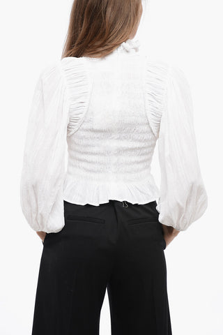 ETOILE Ruffled IDRIS Top with Puffed Sleeves