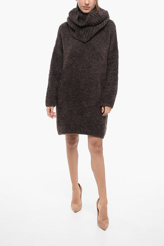 Knitted Midi Dress with Asymmetric Design