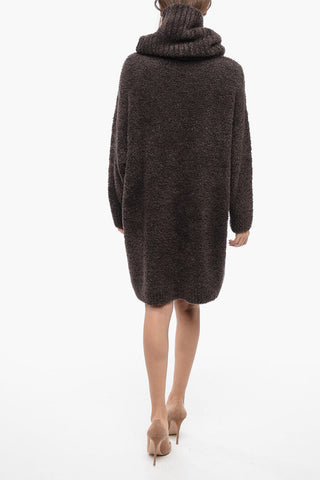 Knitted Midi Dress with Asymmetric Design