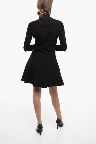 Vestito Svasato in Maglia con Zip Posteriore