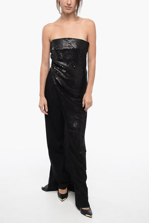 LUXOR Long Strapless Sequin Top