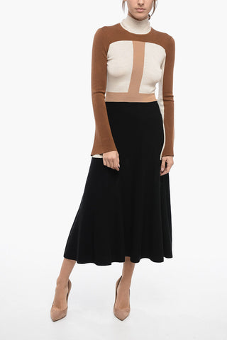 Vestito in Lana a Collo Alto