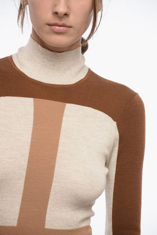 Vestito in Lana a Collo Alto