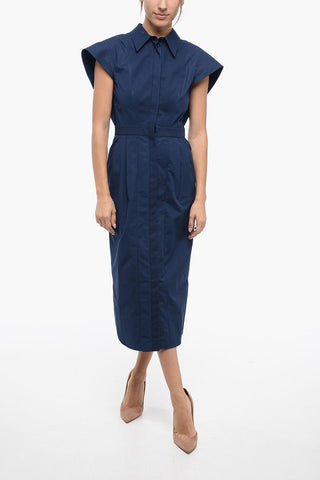 Chemisier in Cotone con Maniche Ruffle