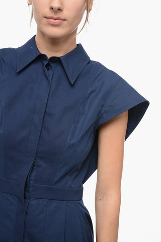 Chemisier in Cotone con Maniche Ruffle