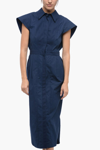 Chemisier in Cotone con Maniche Ruffle