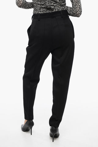 Single-pleated Twill Virgin Wool Blend Pants