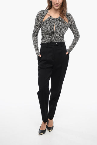 Single-pleated Twill Virgin Wool Blend Pants