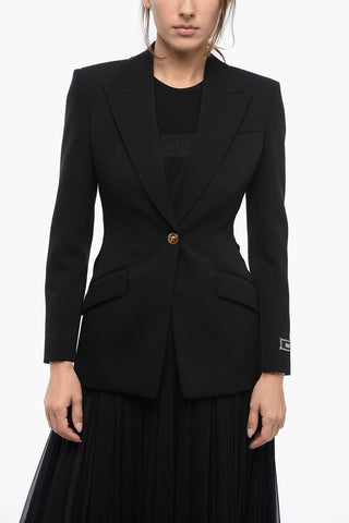 Blazer in Lana con Rever a Lancia