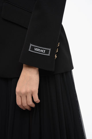 Blazer in Lana con Rever a Lancia