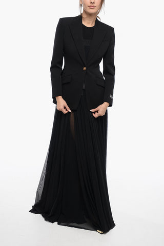 Blazer in Lana con Rever a Lancia