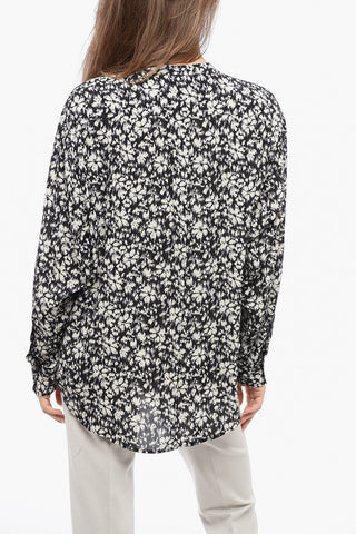 ETOILE Floral Motif Shirt with Mandarin Collar