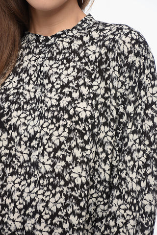 ETOILE Floral Motif Shirt with Mandarin Collar