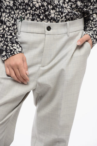 Stretchy Wool Pants with Elastic Waist Band