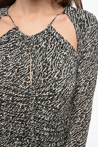 Cut-Out Abstract Motif Top with Draped Detailing