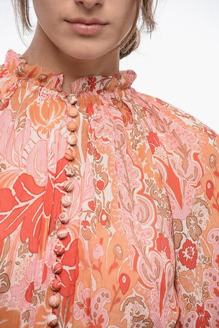 Ruffled Maxi Dress with Shell Belt